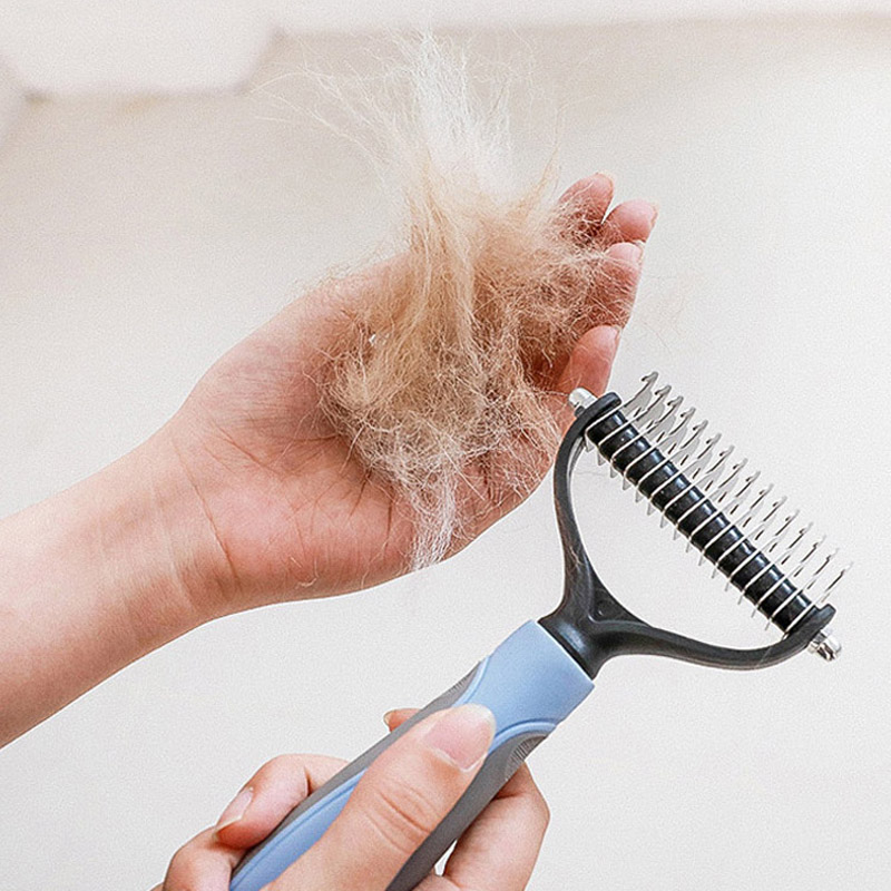 Dog Cat Deshedding Brush 2 Sides Hair Removal Comb Puppy Grooming Tools Pet Cat Undercoat Shedding Trimmer Pet Accessories