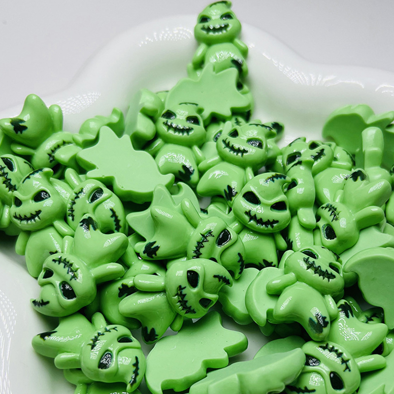 10pc 3D Ghostface Spooky Design Resin Nail Charm Halloween Decorations Gems Glitter Acrylic DIY Nail Art Accessories
