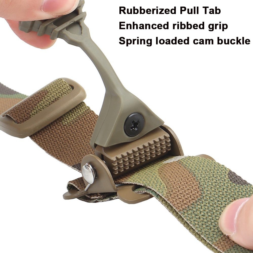 Outdoor Sports Tactical 2 To 1 Point Modular Rifle Sling Quick Adjusting Steel Buckle Sling Snap Clash Hook Adjustable Pull Tab