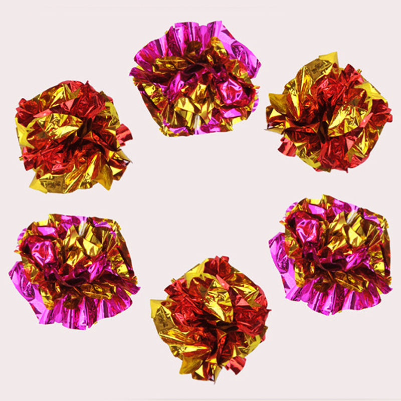 20PCS Pet Interactive Sound Paper Balls Cat Toys Tinfoil Ball Pet Toy