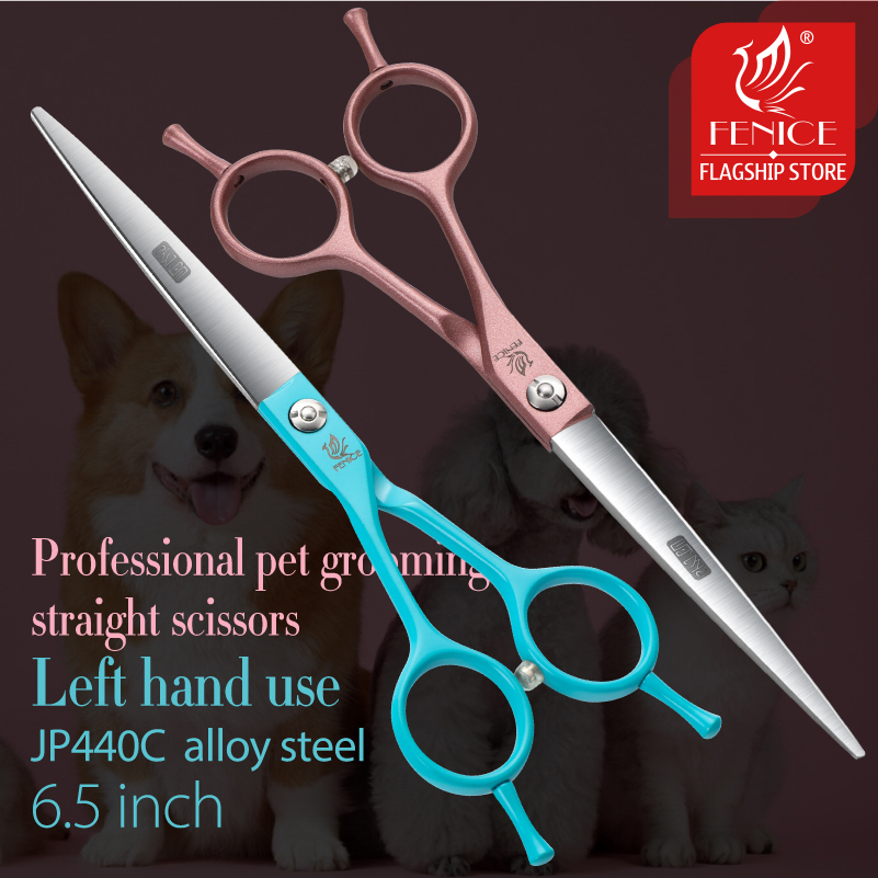 Fenice Professional Left Hand 6.5 Inch Straight Pet Dog Grooming Scissors Shears Pet Trimming Scissors Dogs Products