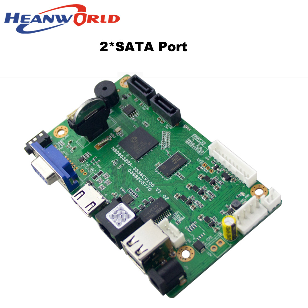 4K 32CH 5.0MP 1080P H.265/H.264 NVR Board Video DVR Recorder Security Surveillance HI3536C 2 SATA Ports Audio Out