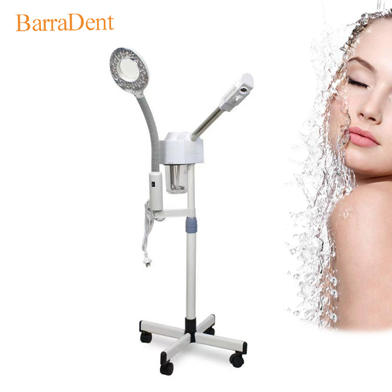 2 in 1 Multifunctional Spray Facial Steamer Ozone Beauty Device LED Magnifying Light Whitening Moisturizing Hydrating Skin