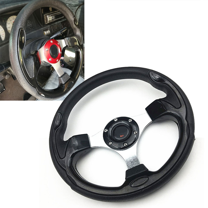 Universal Car Steering wheel Aluminum Leather 320mm/13 inch Racing Sport Steering Wheels With Horn and Logo