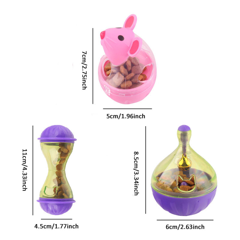 Cat Food Leakage Toys Interactive Food Funnel Plastic Cat Food Dispenser Mouse Ball Shape Tumbler Puzzle Training Pet Supplies
