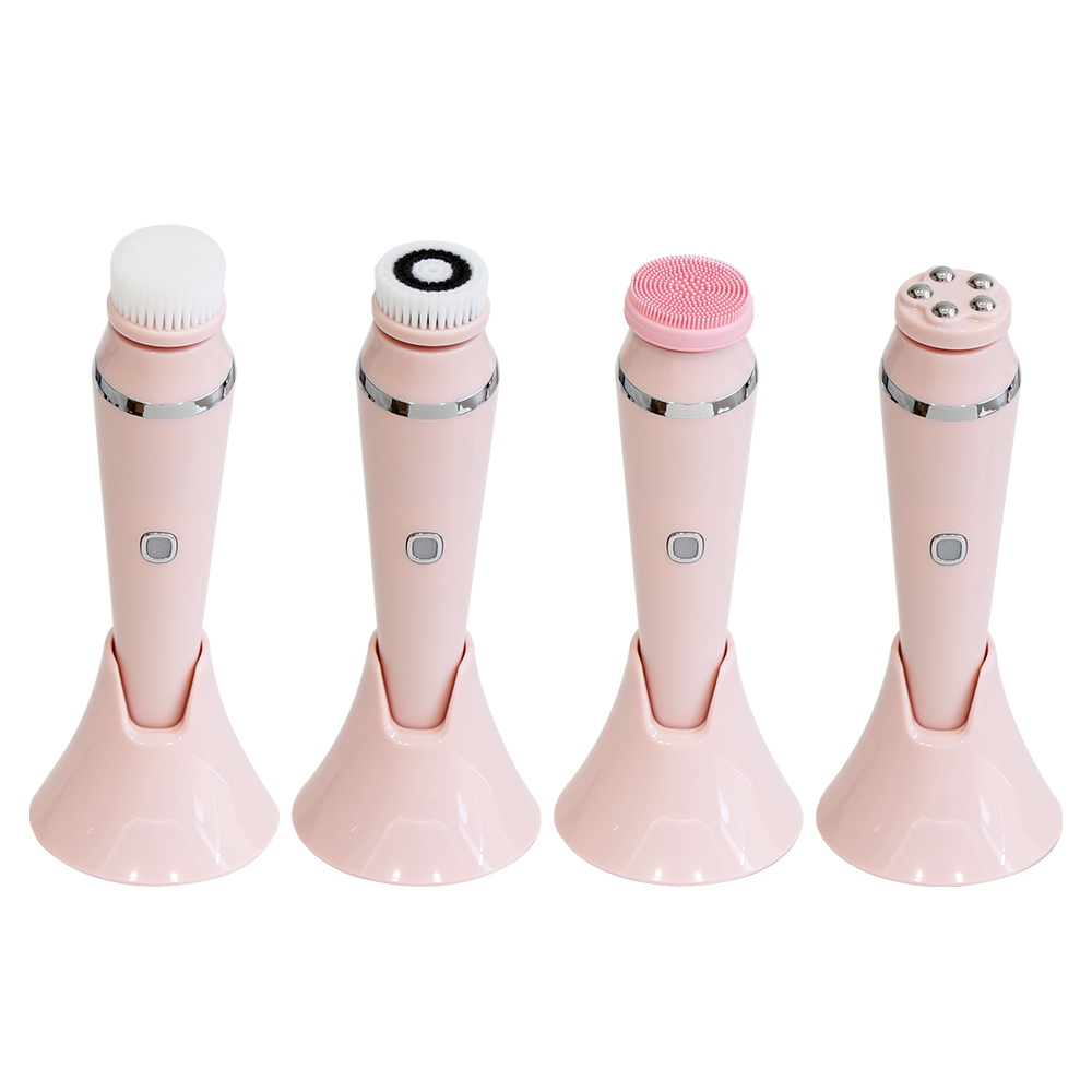 AOKO 4 IN 1 Facial Cleansing Brush Electric Silicone Face Deep Peeling Clean Blackhead Pore Remover Waterproof Scrubber Massage