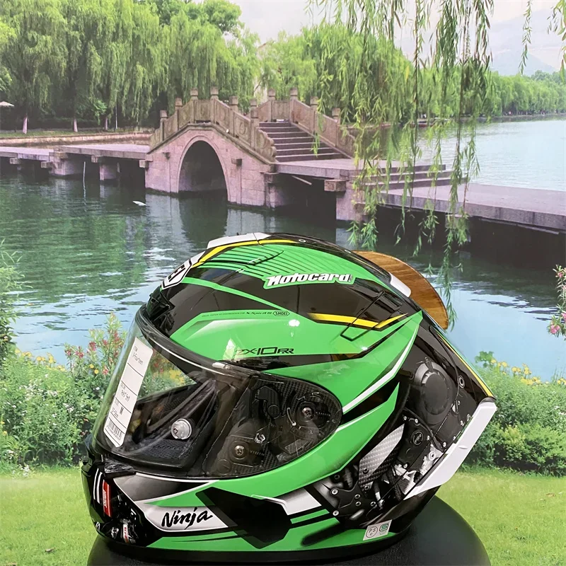 Full Face Helmet X-Spirit III ZX-10RR SHOEI X14 Green Helmet Solid X-14 Sports Bike Racing Motorcycle Helmet X-Fourteen