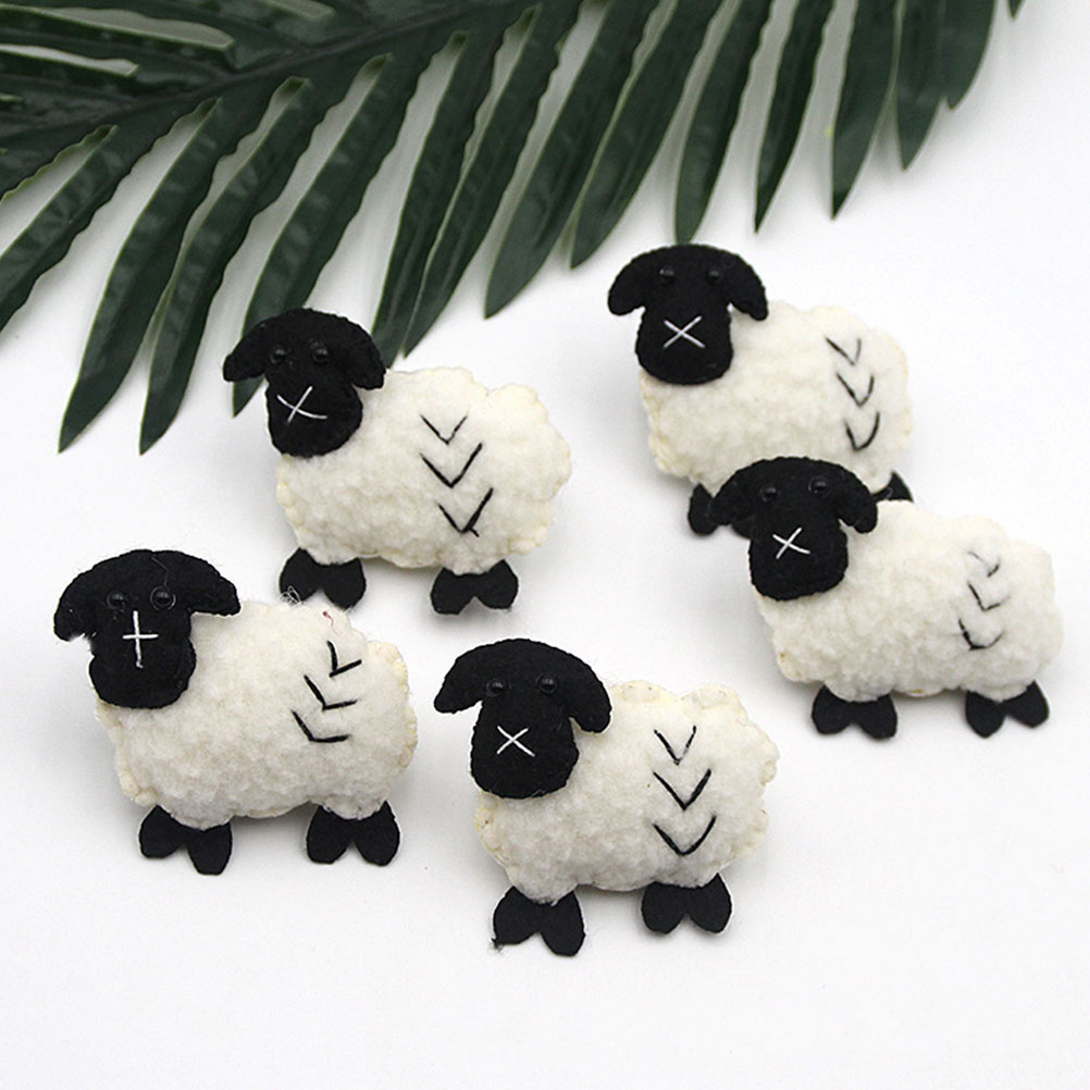 5 Pcs Key Chain Pendant Keychain DIY Craft Sheep Miniature Felt Crafts Car Accessories Kids Holder Handmade Wool