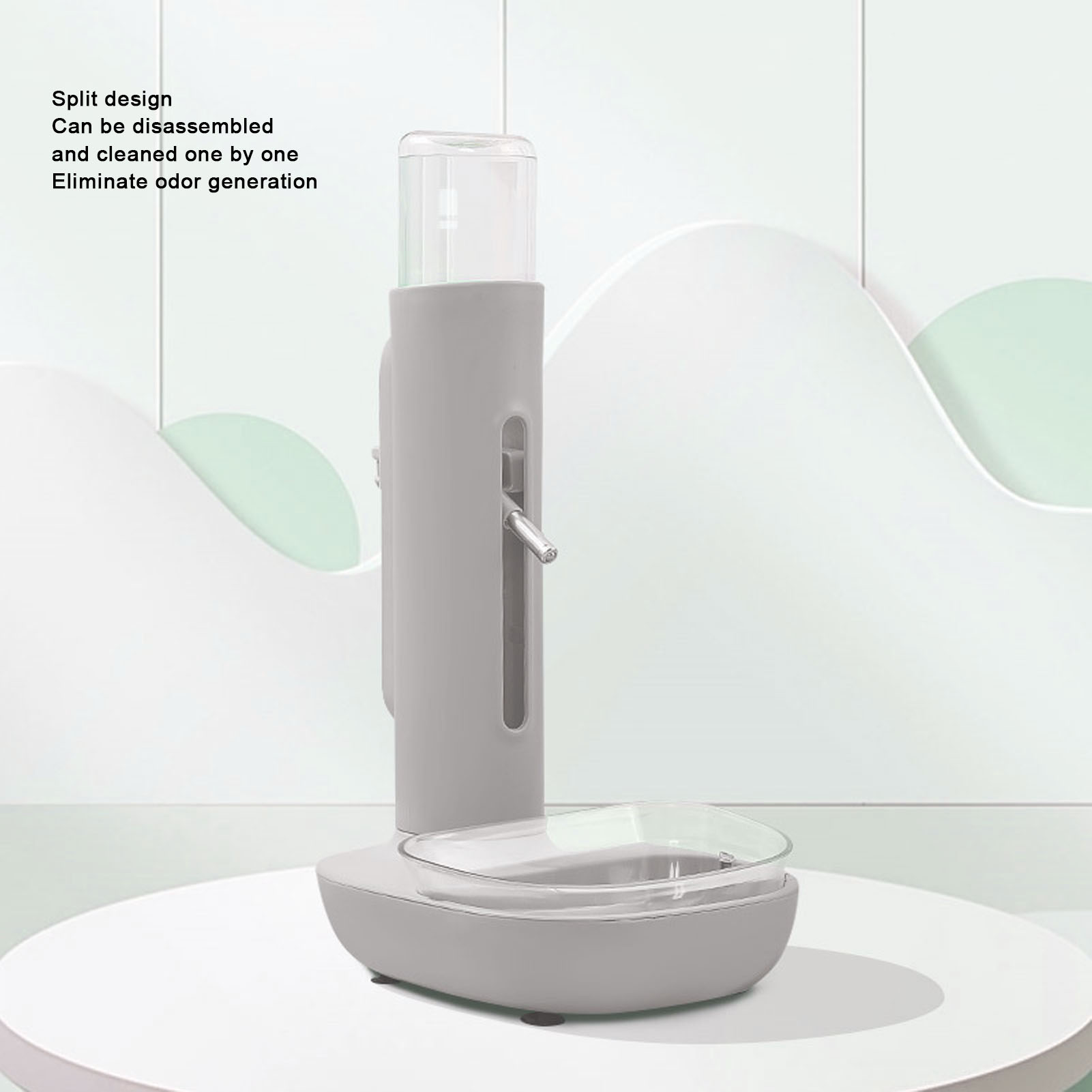 Pet Standing Water Dispenser Bowl, Automatic, Detachable, Pet Drinking Feeder for Dogs and Cats, 680ml