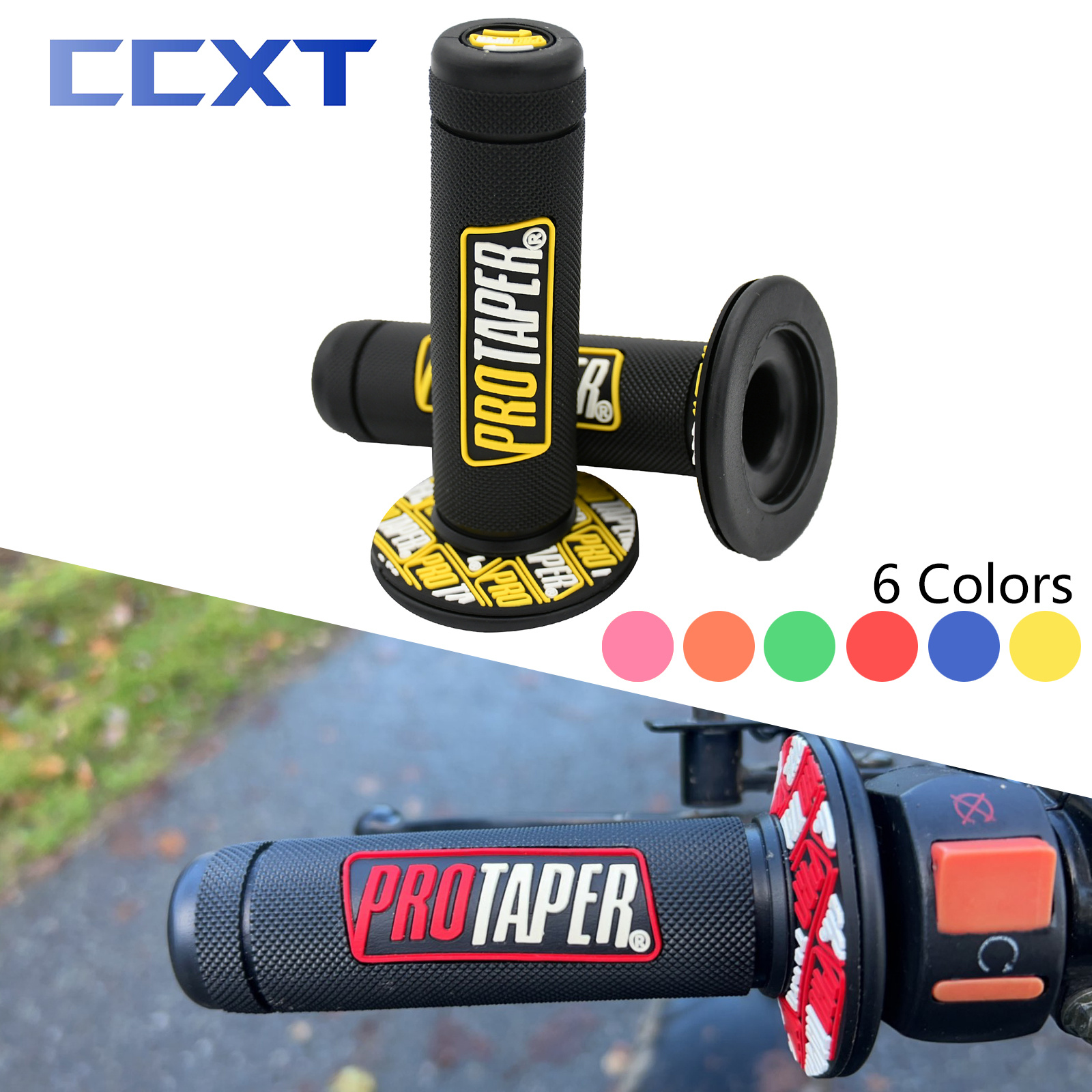 Motorcycle Handle Bar Motocross Handle Grips Rubber Gel Hand Handlebar Grips 7/8" And 1-1/8" For Motocross Dirt Bike Universal