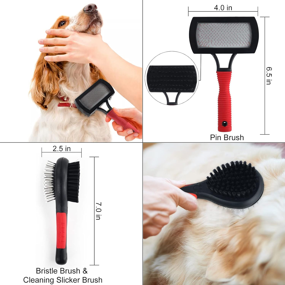 Others Dog Grooming Pet Cleaning Set Portable Cat Dog Grooming Tool Kit Dog Hair Removal Bursh Nail Clipper File Flea Combs Cat Hair Removal Mitts H25