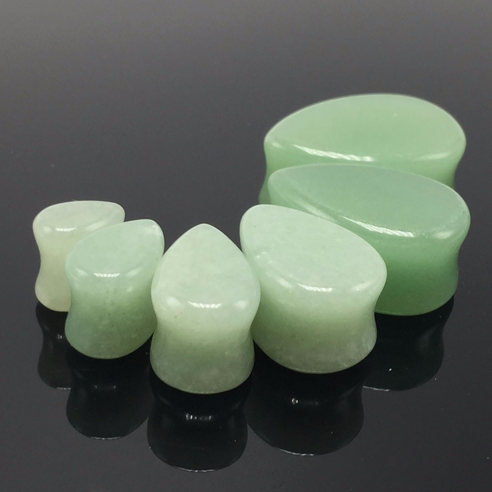 2pcs Natural Stone Teardrop Ear Plugs Tunnel Flesh Earrings Gauges for Women Men Trendy Ear Expander Stretcher Piercings Jewelry