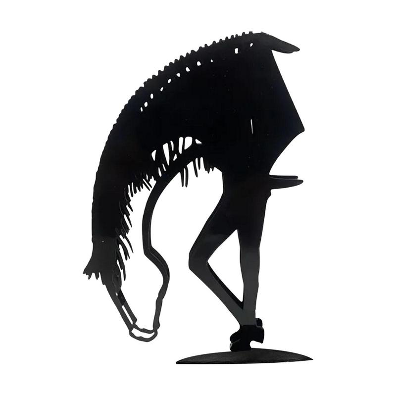 Horse Sculpture Modern Metal Horse Statue Rustic Foraging Horse Metal Art Gift For Indoor Outdoor Home Garden Decoration