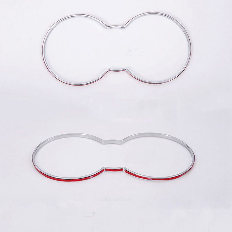 Car ABS Chrome Front Water Cup Holder Frame Trim Cover Sticker for Jaguar XE X760 F-PACE f pace X761 2016 Auto Part Accessories