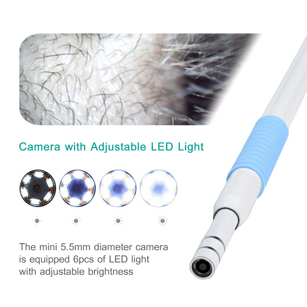 Scope Camera Endoscope 5.5mm Visual Ear Camera HD Mouth Nose Ear Endoscope With Earwax Cleaning Tool Protable Household