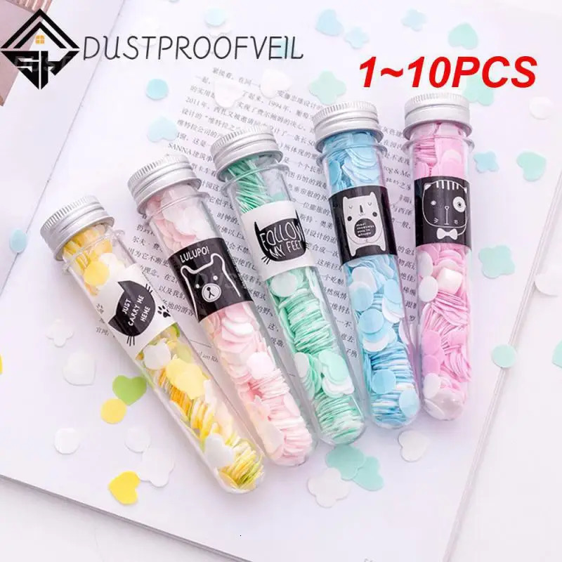 1~10PCS Toilet Paper Outdoor Portable Confetti Foam Flower Fertilizer Soap Tablet Travel Clean Tube Bottle Hand Wash Soap i240629