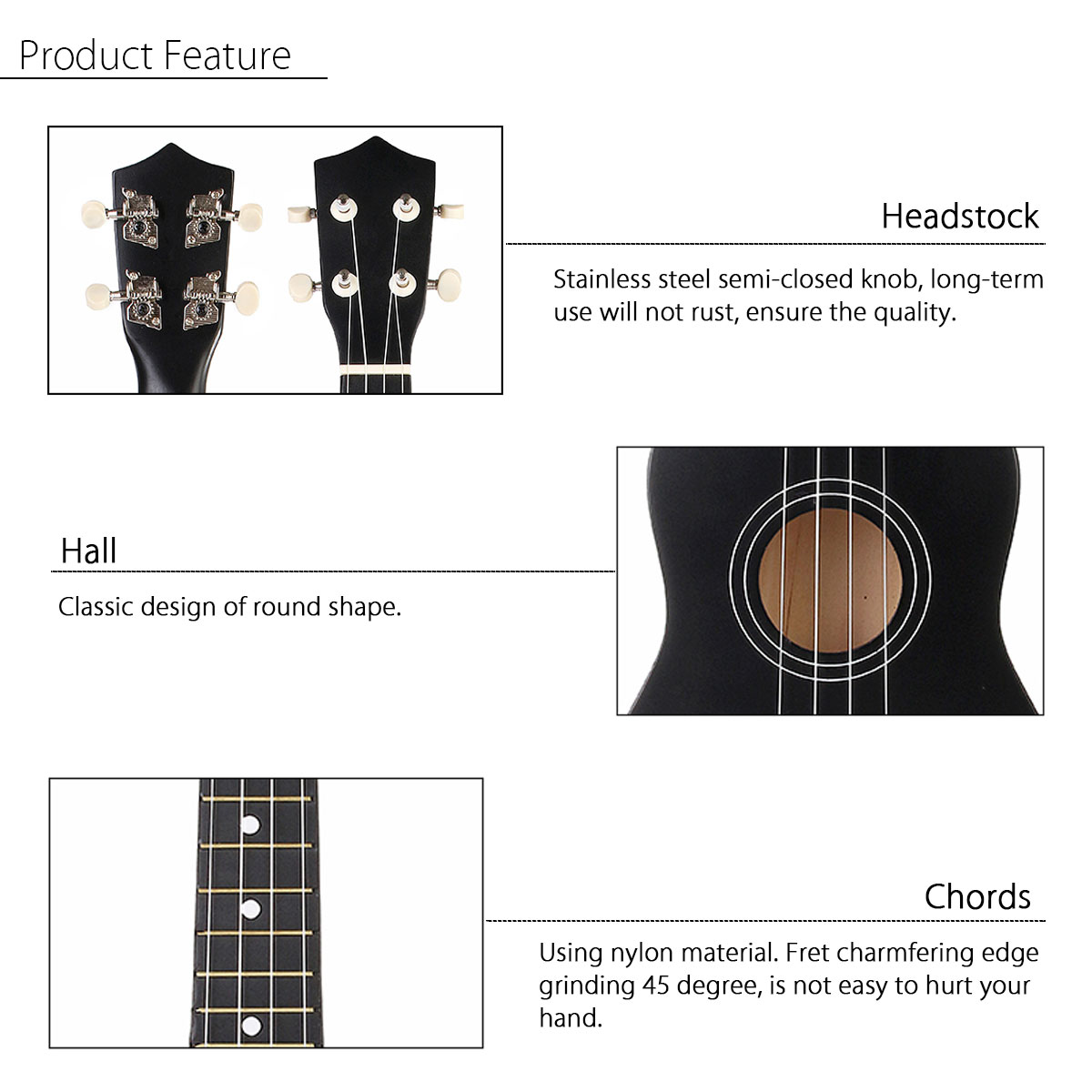 21 inch Soprano 4 Strings Hawaiian Guitar Basswood Guitar Kids Gift Musical Instruments for Music Beginner
