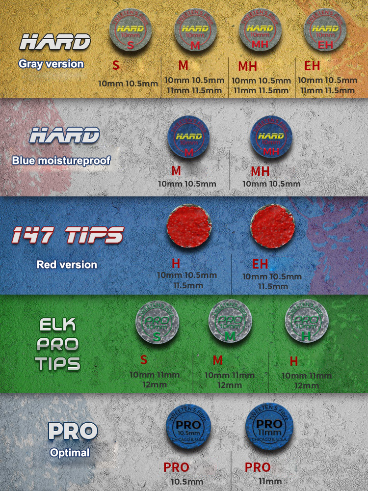 Ronnie O'Sullivan ELK-PRO Tips Professional Pool Cue Tips Billiards Accessories Several Options Moistureproof Optimal Tips