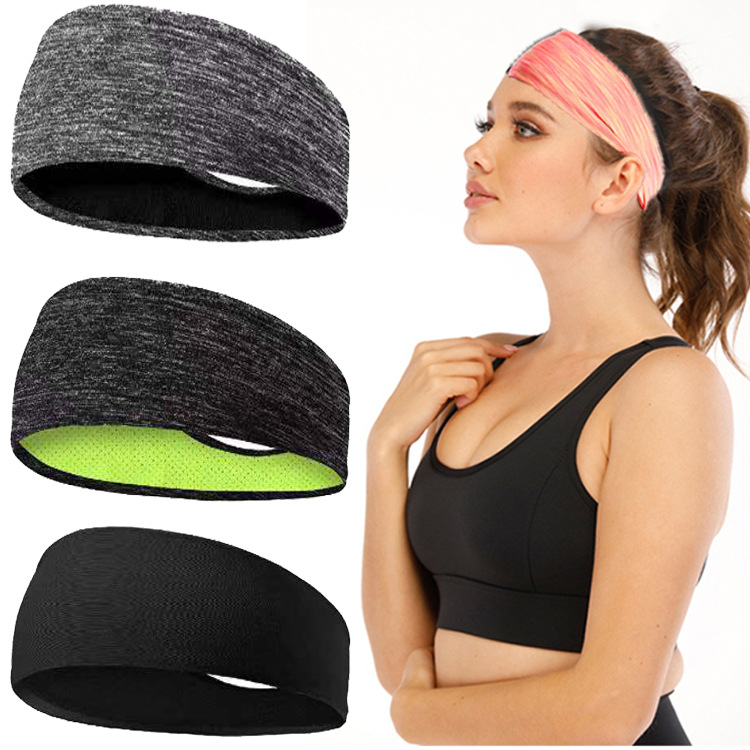 2022 New Sports Yoga Hair Band Women's Breathable Wide Strip Yoga Double-layer Stitching Headband Head Band Gym Sport Headband