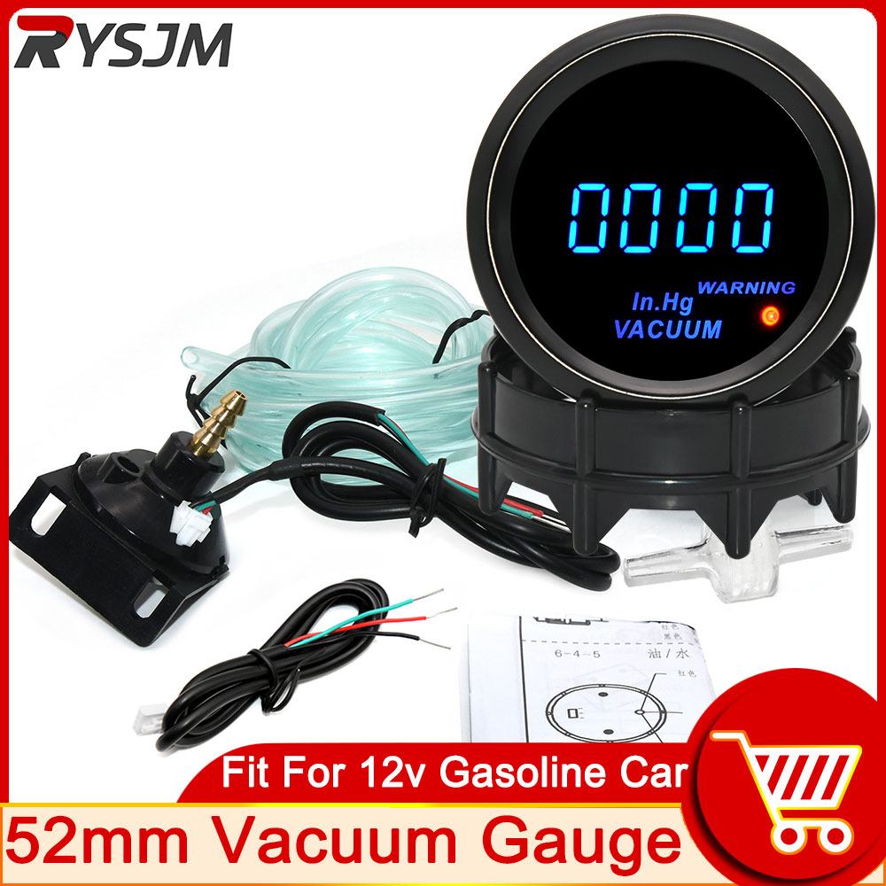 Universal 52mm Vacuum Gauge CAR ACCESSORI Vacuum Meter LED Meter Car Pressure Gauge Auto Replacement Parts Car Repair Tools