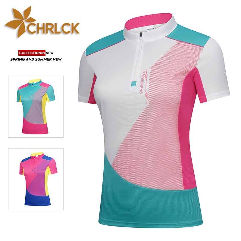CHRLCK Women's Quick Drying Hiking T-Shirt Breathable Running Fishing Tees Soft Elasticity Outdoor Sports Short Shirt Summer