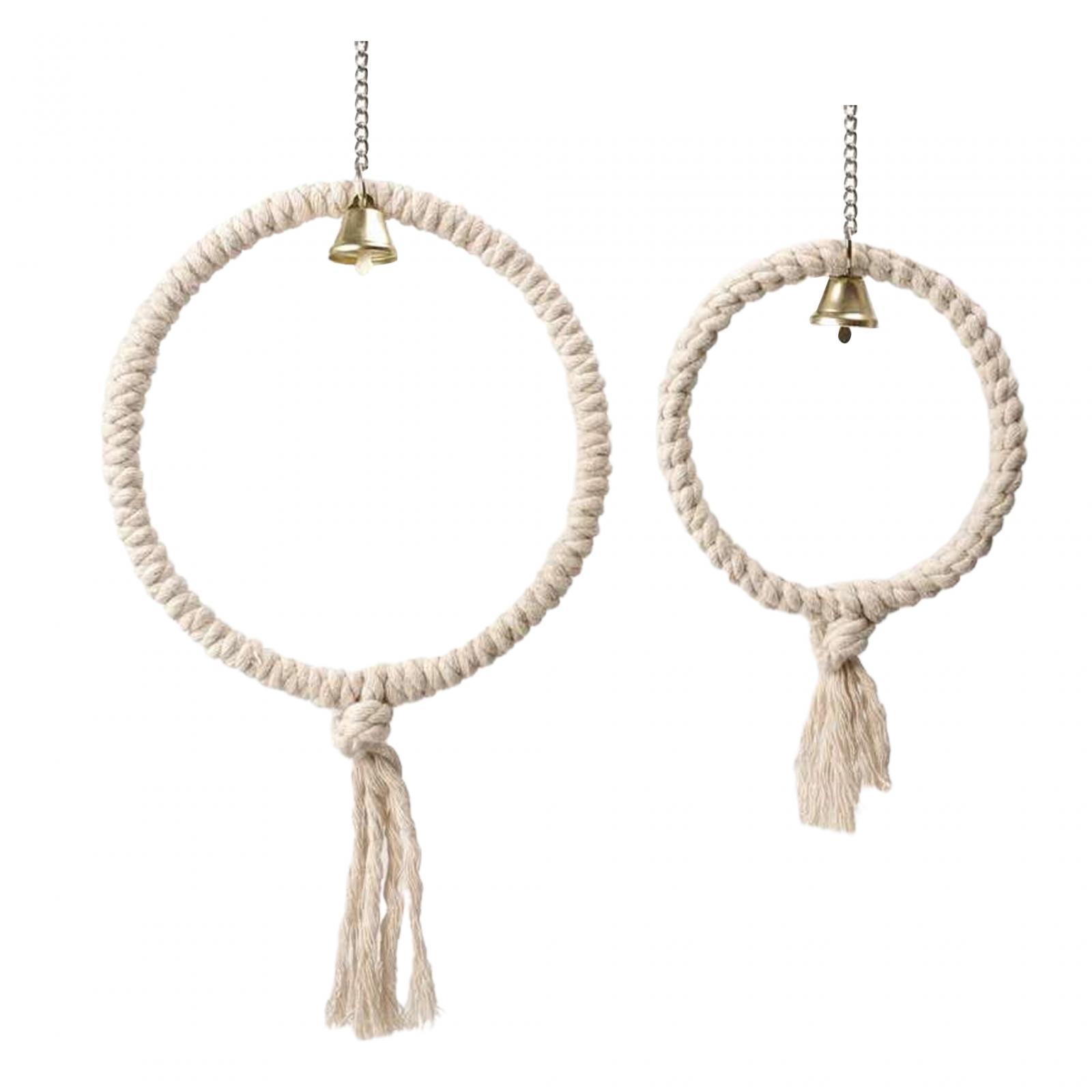 Circle Ring Support Bird Rope Perch Encourage Foot Exercise Nest Swing Parrot