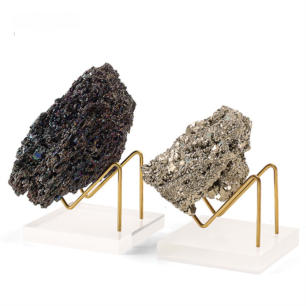 Small Stone Ornament Transparent For Crystal Minerals Ores Agate Rocks Fashionable Stable High Quality Home Organizer 2 Size