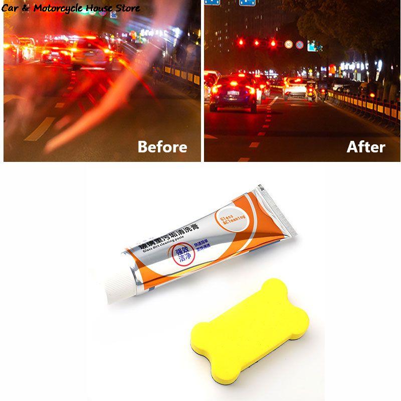50g Auto Car Glass Polishing Glass Oil Film Removing Paste Clean Polish Paste for Bathroom Window Front Windshield Agent Tools