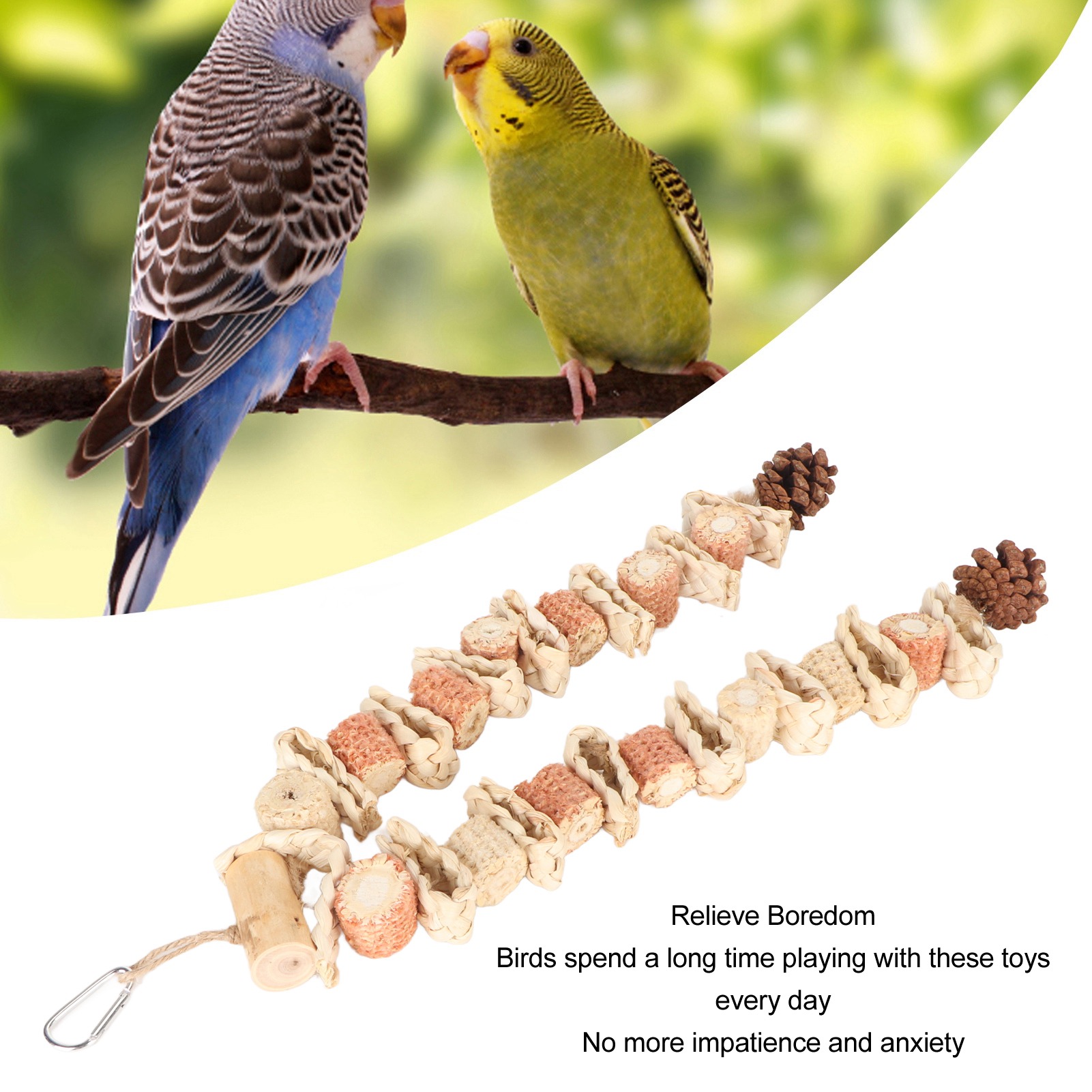 Bird Chewing Toy Beak Grinding Boredom Relief Corn Cob Pine Cone Bird Bite Toy For Medium Large Parrots