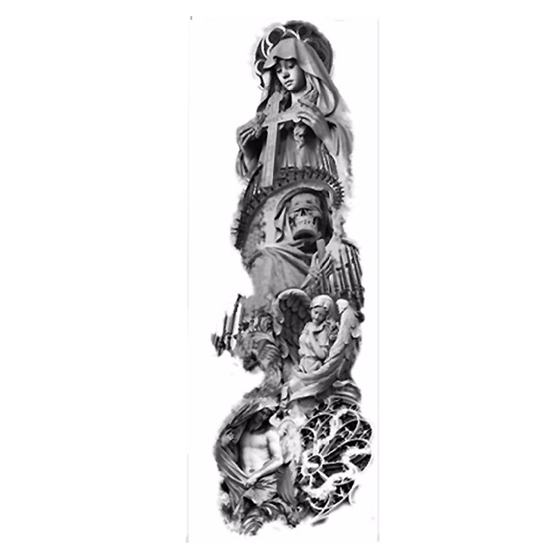 1pcs Christian Jesus Full Flower Arm Temporary Tattoo Sticker Body paint Water Transfer fake Tatoo sleeve