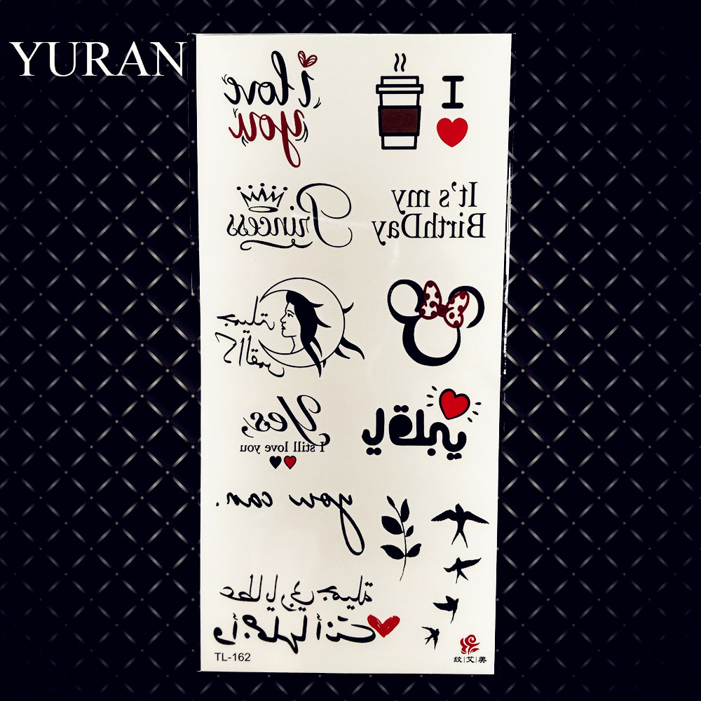 Small Inspired Words Fonts Temporary Tattoos Fake Sticker For Kids Children Waterproof Tattoo Body Art Arm Tatoos Paper Clavicle