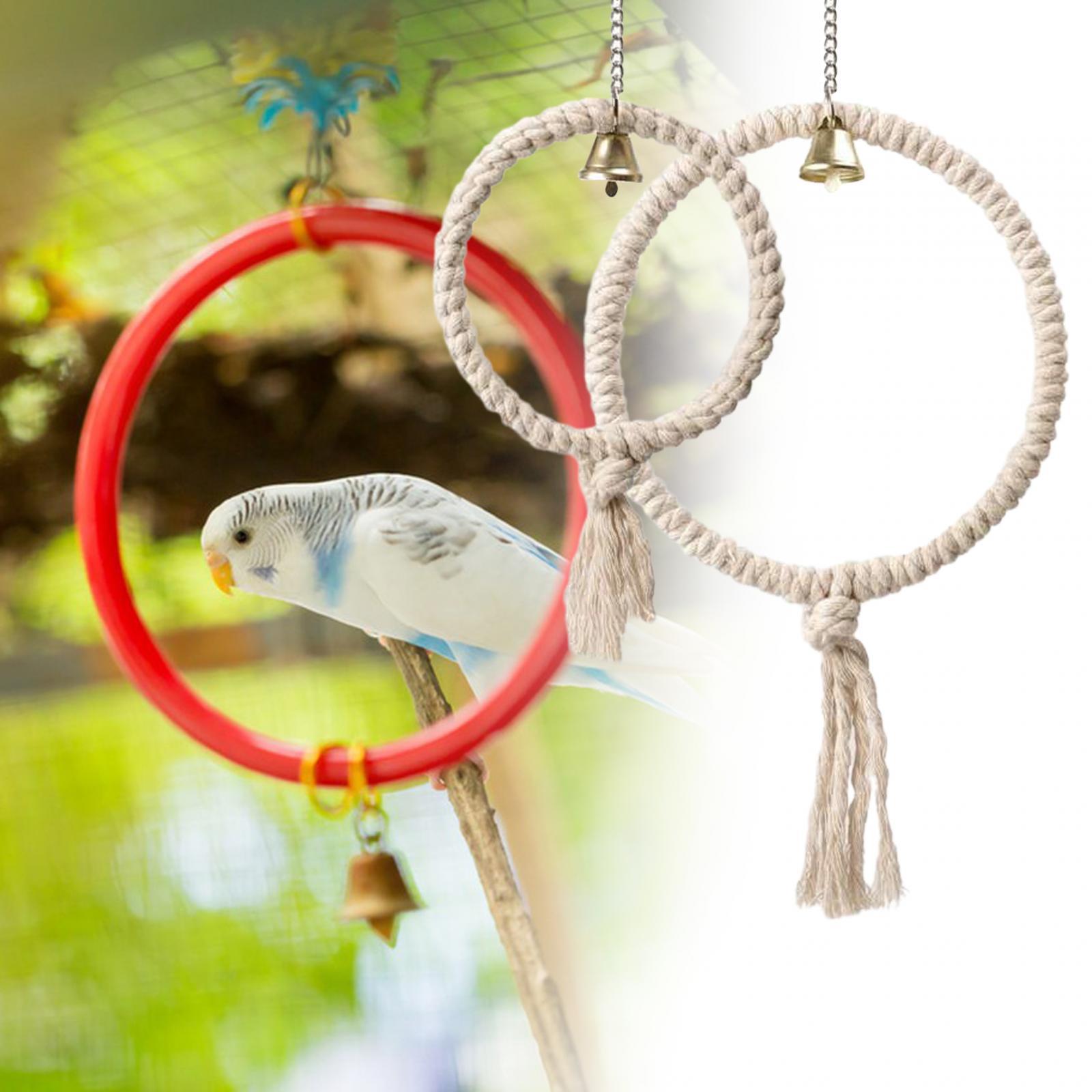Circle Ring Support Bird Rope Perch Encourage Foot Exercise Nest Swing Parrot