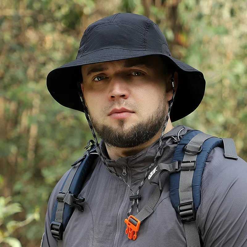 Wide Brim Hats Bucket Hats 60-65cm XXL Big Head Hat Men Lightweight Sunscreen Quick-drying Sun Bucket Hats Summer Outdoor Jungle Fisherman Cap 2024