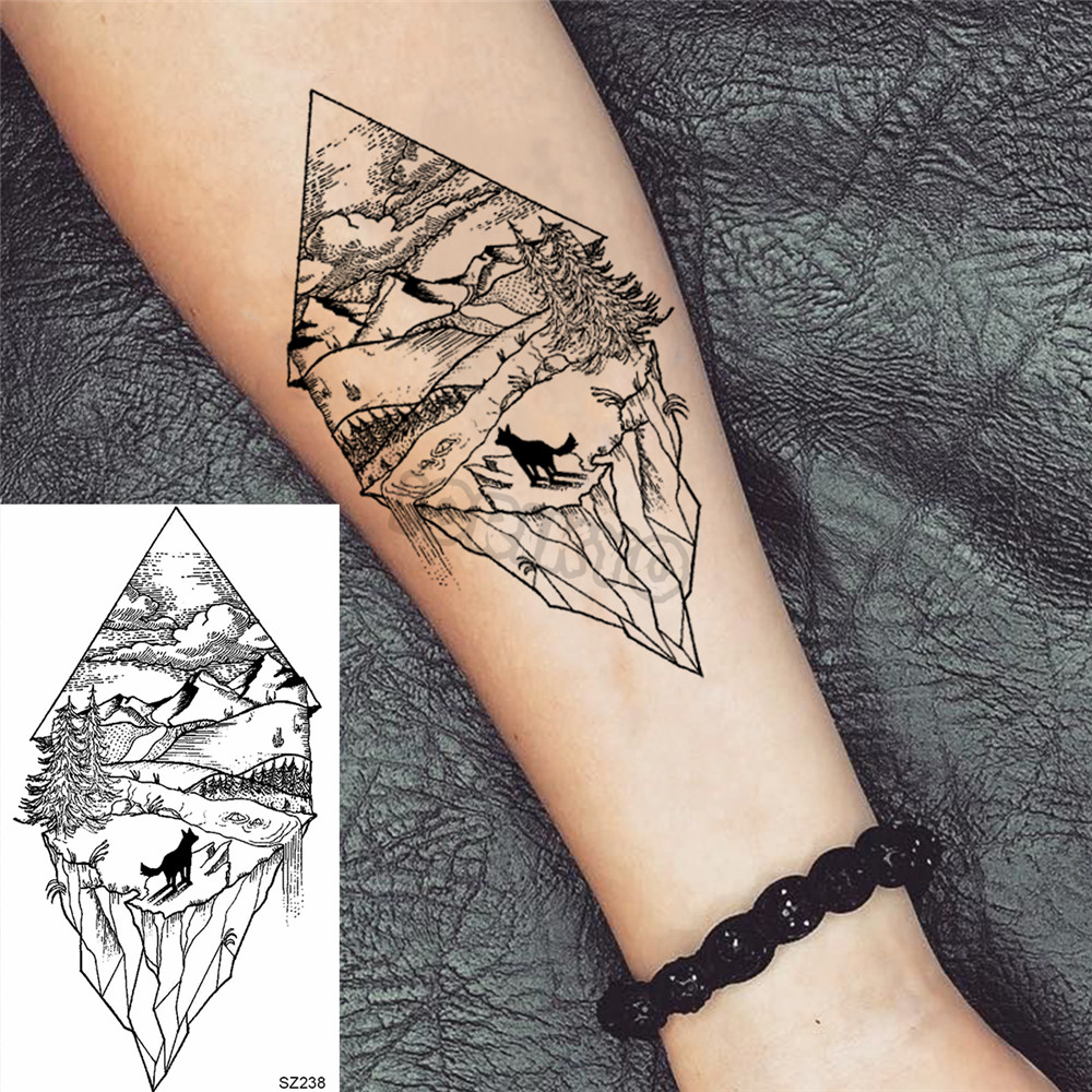 Butterfly Small Temporary Tattoos For Women Men Realistic Spartan Tiger Thorns Flower Fake Tattoo Sticker Forearm Tatoos Leg