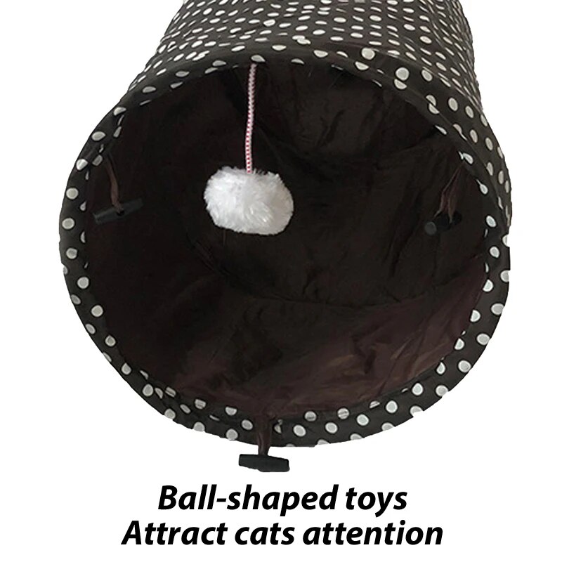 Pet Cat Tunnel Toy Collapsible Tube Toy Play Indoor Outdoor Kitty Puppy Toys with Ball for Puzzle Exercising Hiding Training