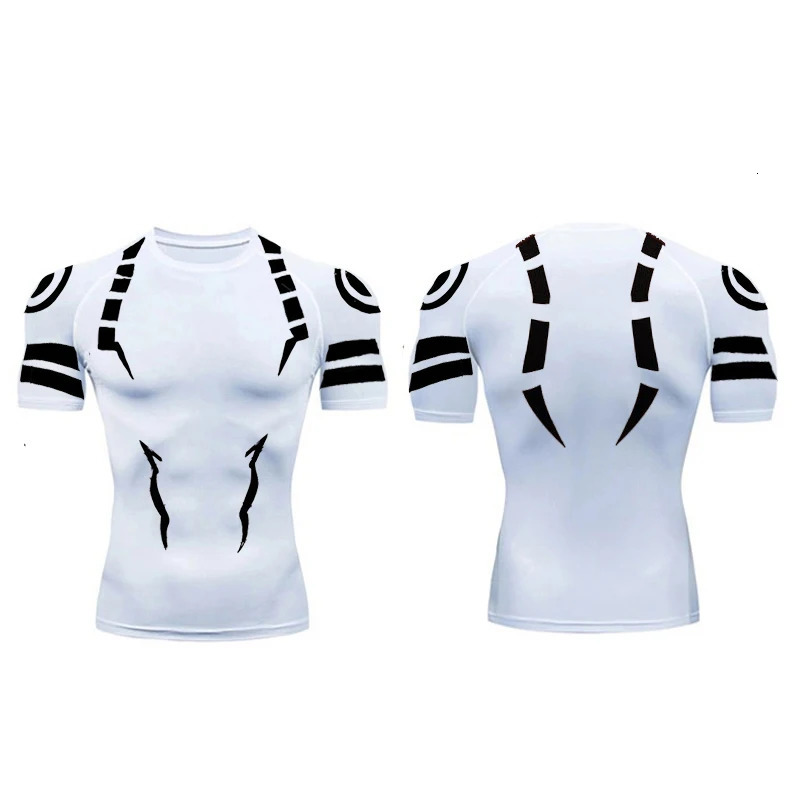 Anime Jujutsu Kaisen Compression T Shirt Men 3D Print Sukuna Breathable Football Fiess Tight Sportswear Quick Dry Riding Tops 240620 Free shipping
