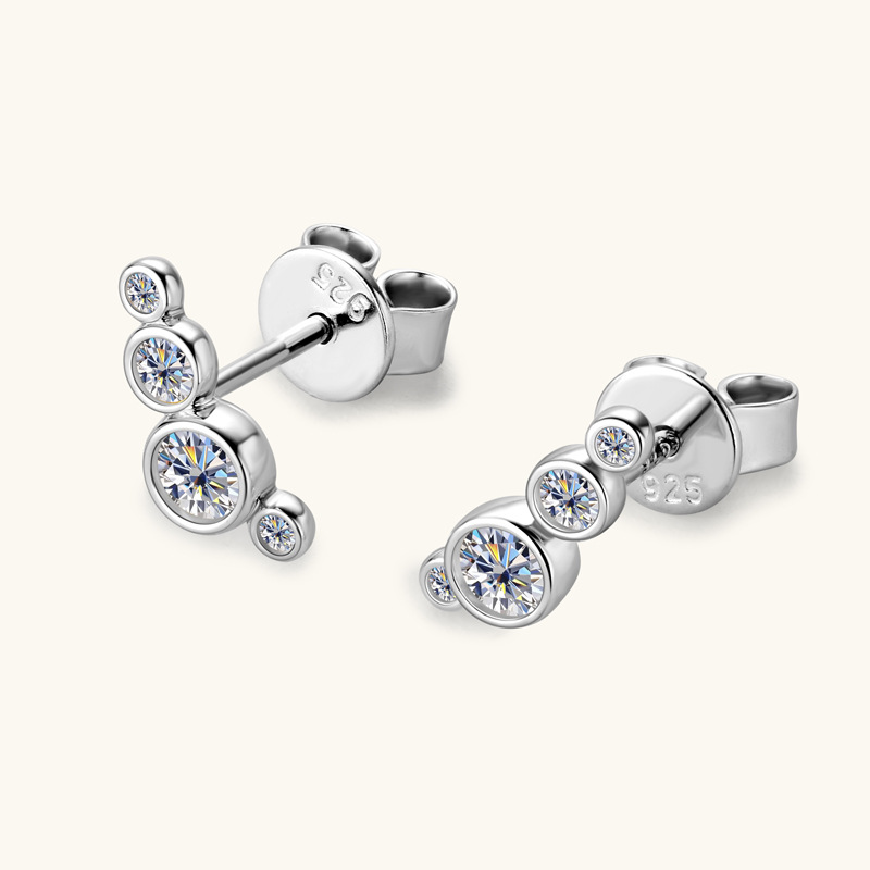 TBCYD 0.32cttw D Color Round Moissanite Stud Earrings For Women S925 Silver Ear Studs Passed Diamond Test Party Fine Jewelry