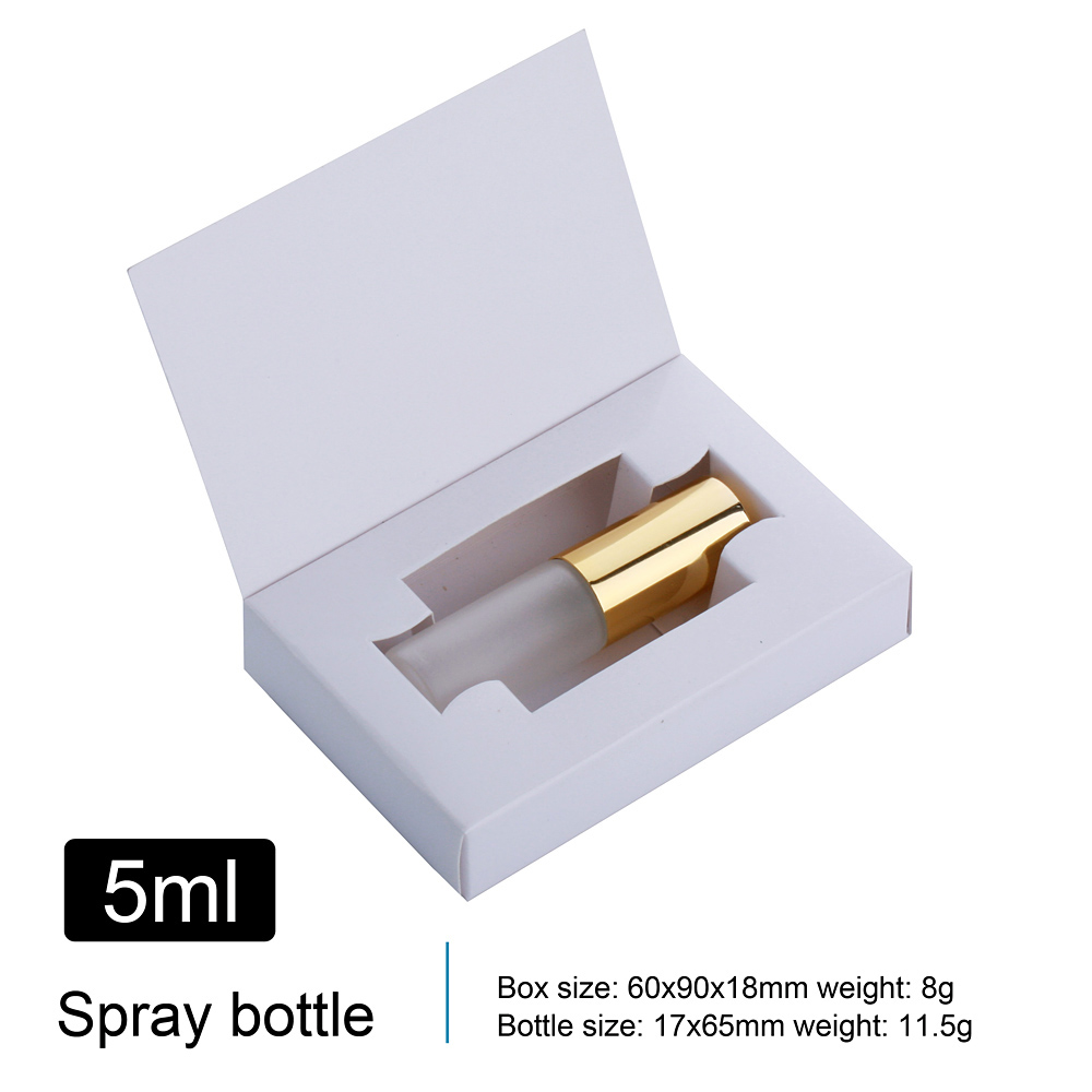 50 Pcs/Lot 5ml Frosted Perfume Bottle with Packing Box Black and White Gift Sprayer Perfume Sample