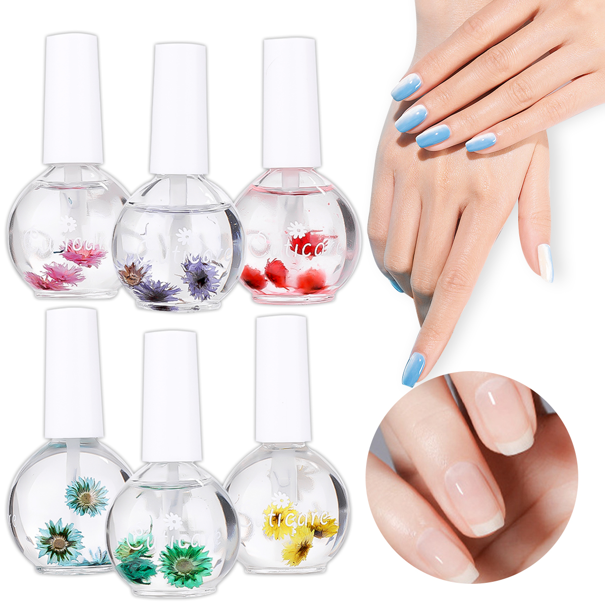 Monja 15ml Nail Treatments Flower Fragrance Oil Nourishment Finger Cuticle Soften Dead Skin Remove Manicure Pedicure Care Tool