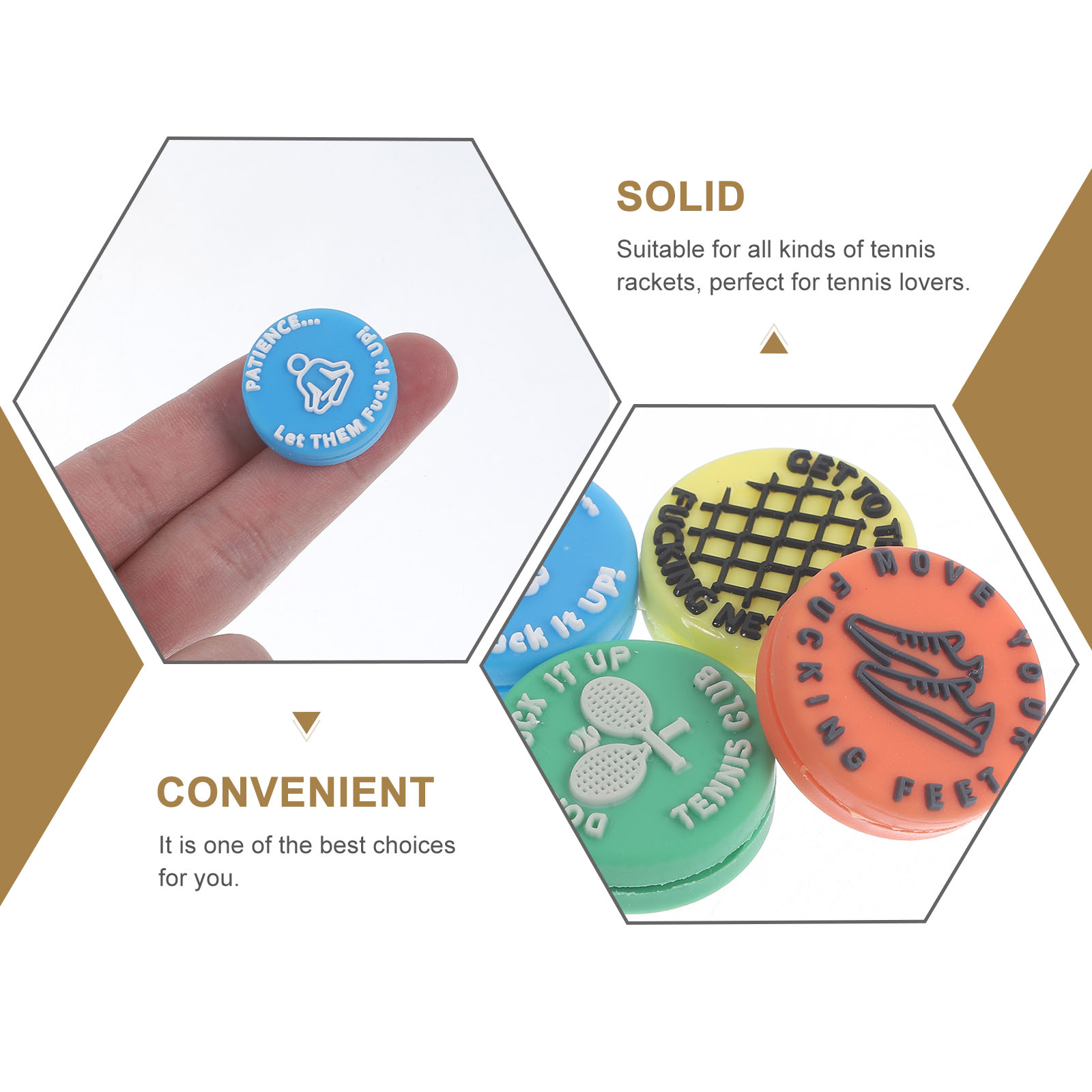 8 Pcs Tennis Racket Shock Absorber Silicone Damper Dampener Racquet for Vibration