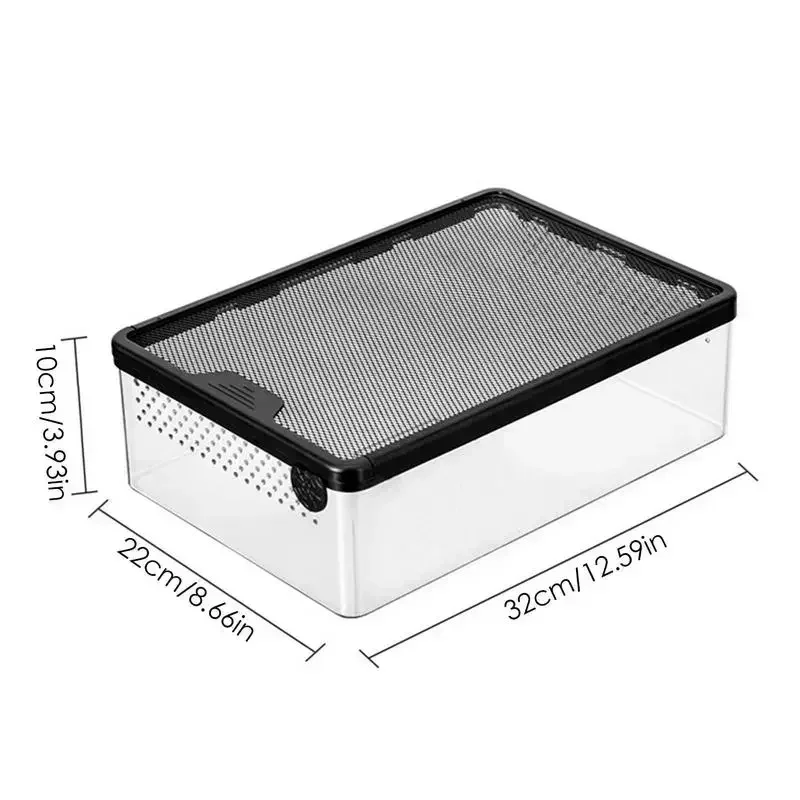 Reptile Feeding Boxs Transparent Amphibian Insect Reptile Breeding Box Ventilated Hatching Container Reptile Terrarium Tanks