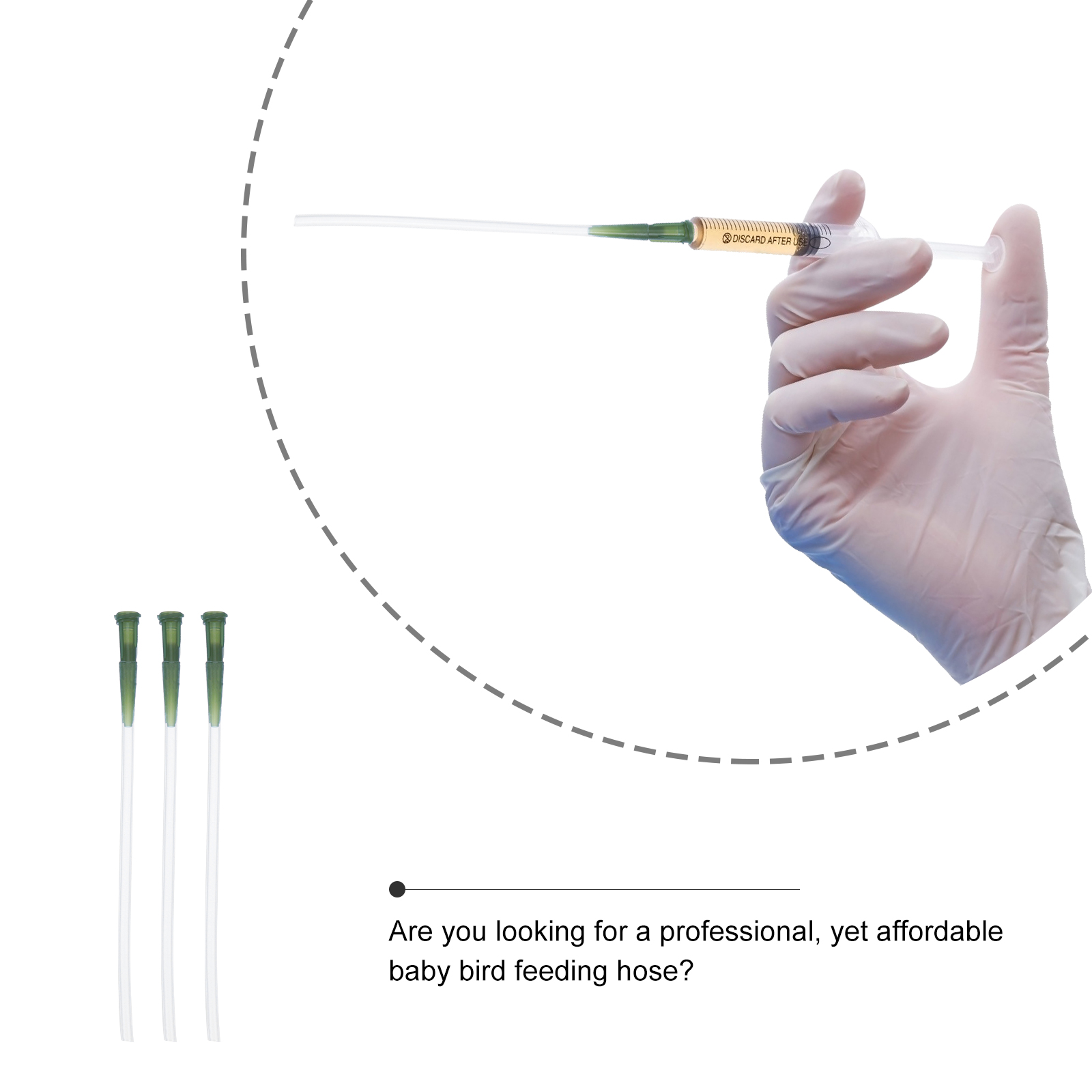 Popetpop Puppy Food Birds Feeding Hose Plastic Bird Feeding Tubes Pets Sick Birds Feeding Tools Milk Water Food Feeder