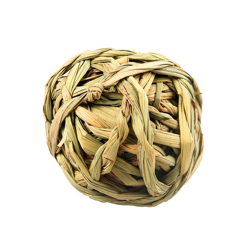 4pcs Chewing Braided Ball Guinea Pig Rabbit Hamster Small Animal Play Pet Interactive Chew Toy Natural Grass Ball Toys Supplies