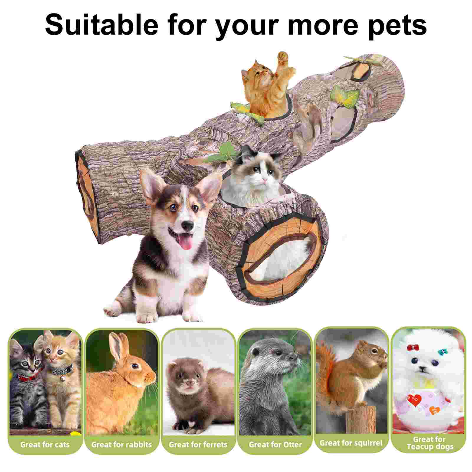 Cat Tunnel Toys Tunnels Tube Toy Hamster Pet Cats Indoor Rabbit Plush Play Way Bed House Maze Bunny Nest Kitten Scratching post