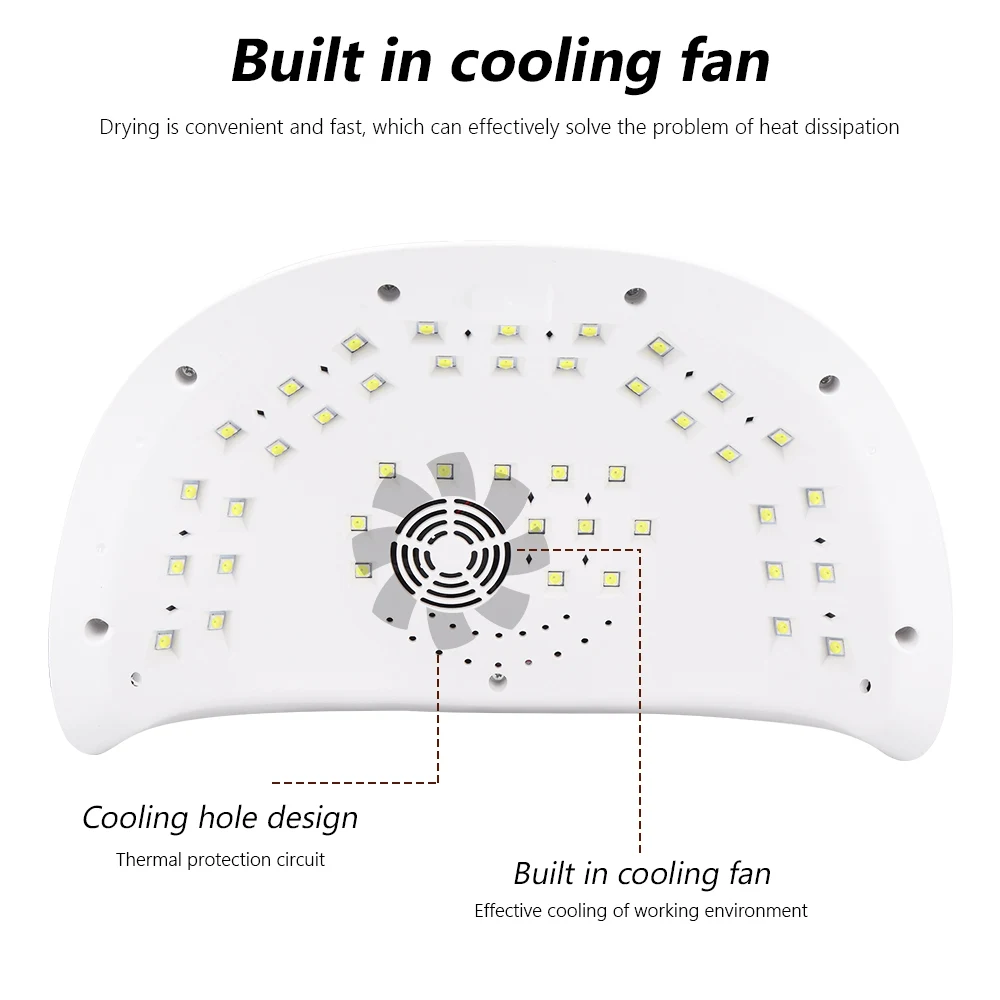 UV Gel Nail Lamp Led Nail Dryer Lcd Display Ice Lamps Curing Gel Polish Two Hands Lamp 42pcs Beads with Fan Nail Lamp Nails Tool