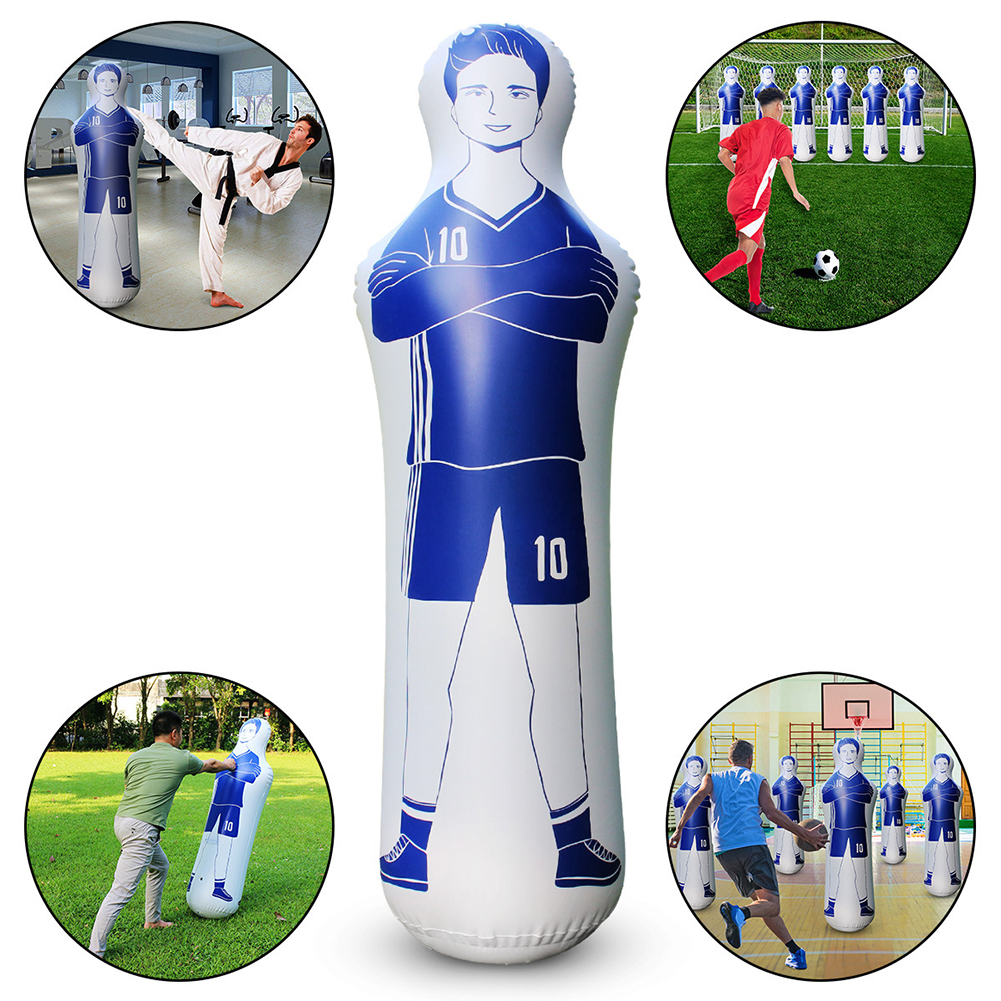 Inflatable Soccer Dummy Goalkeeper Inflatable Punching Bag Standing Boxing Bag for Home Exercise for Children Adults
