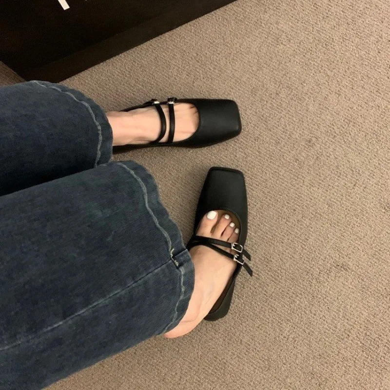 Square Toe Women Mary Jane Fashion Shallow Ladies Casual Soft Sole Flats Spring Womens Comfort Ballerinas Shoes 240629
