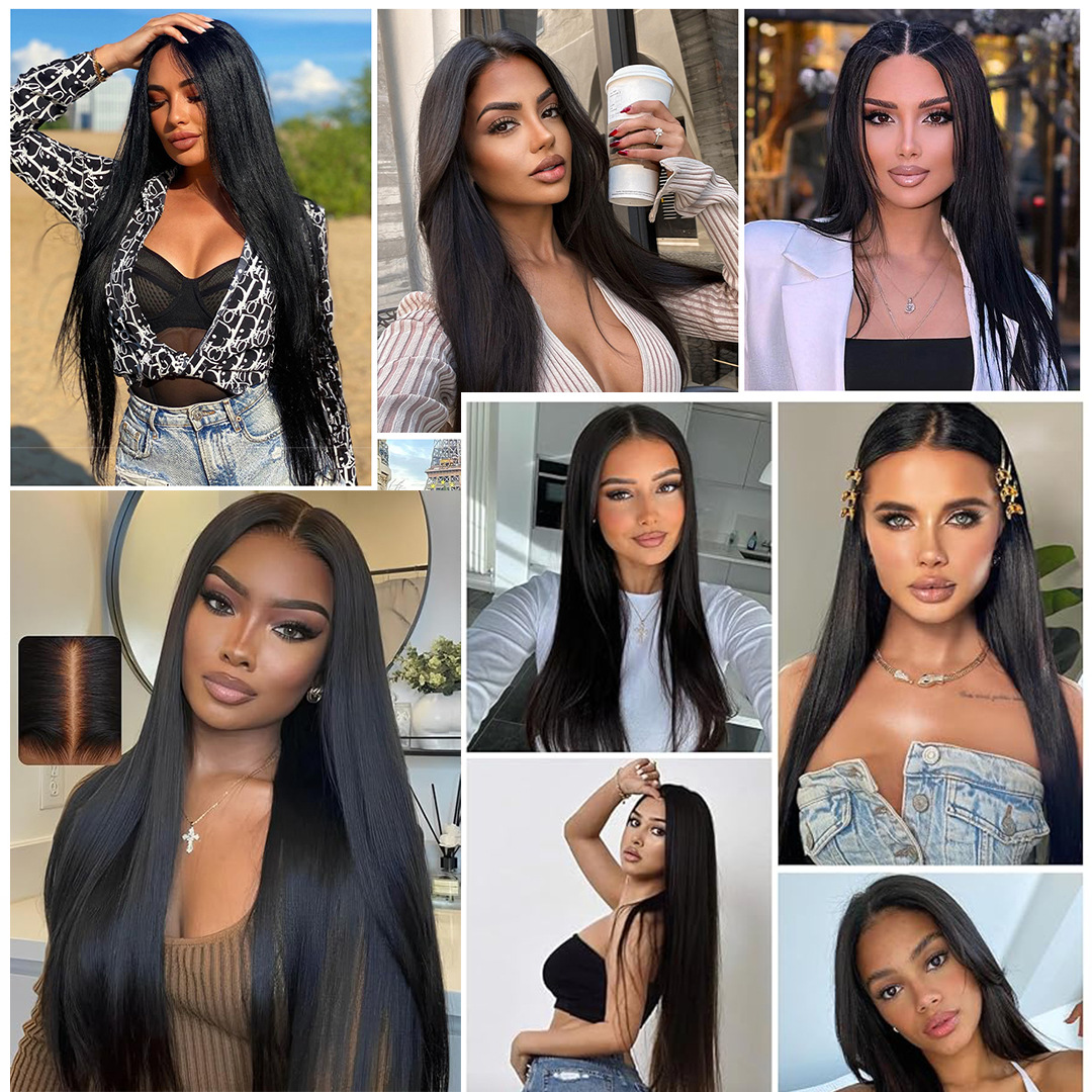 180 Density 360 Lace Frontal Straight Human Hair Wigs Brazilian 10-20 inch Synthetic Front Closure Wig For Women