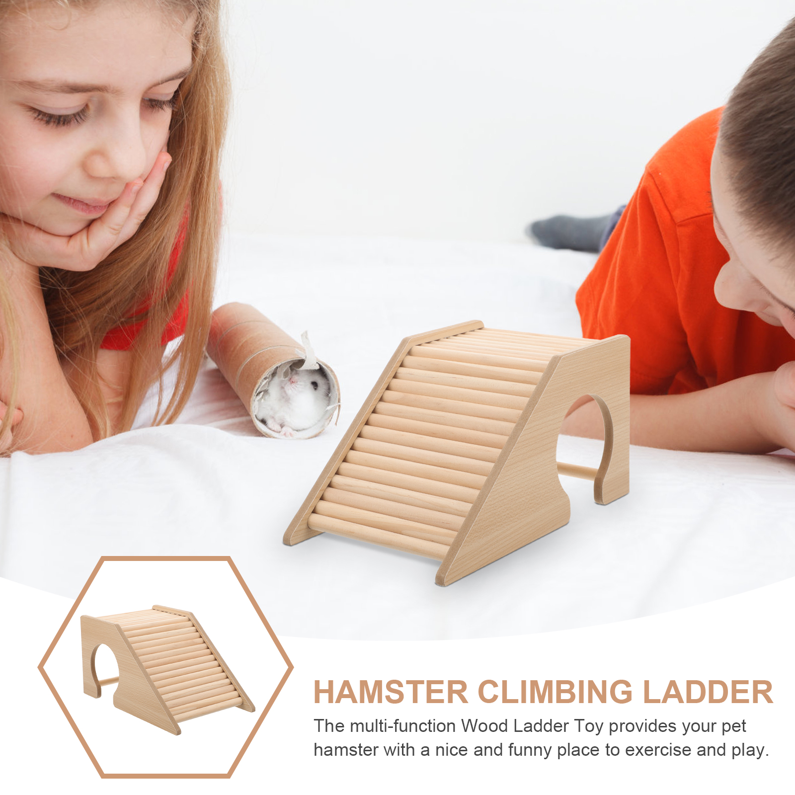 Hamster House with Ladder Climbing Ladder For Hamster Gerbils Mice Or Similar-sized Pets
