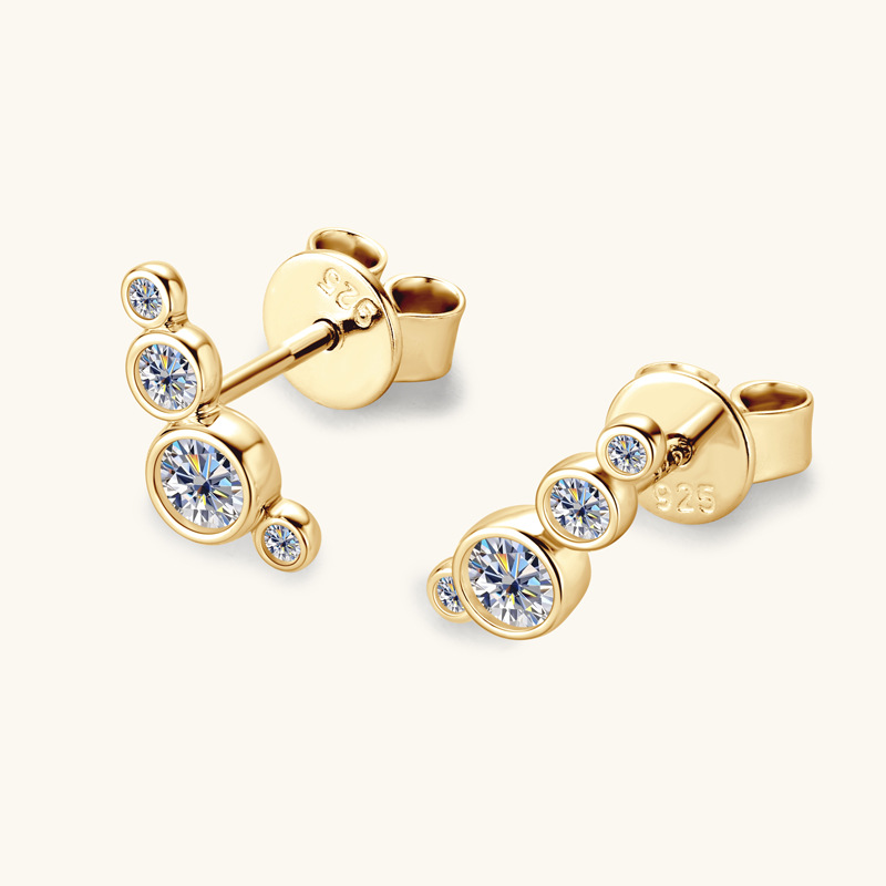 TBCYD 0.32cttw D Color Round Moissanite Stud Earrings For Women S925 Silver Ear Studs Passed Diamond Test Party Fine Jewelry